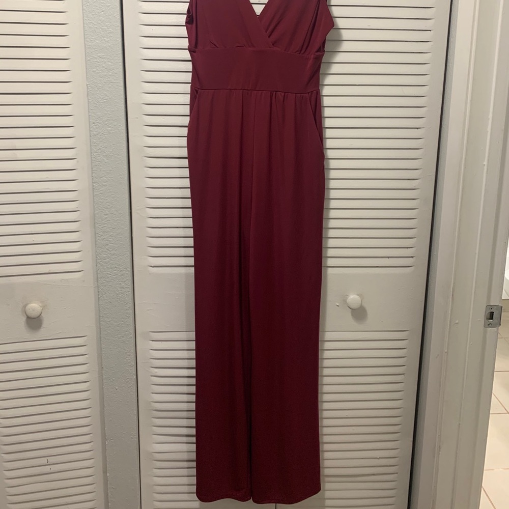 BCBGeneration burgundy jumpsuit size XS
